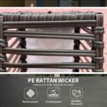 Solar Floor Lamp, Outdoor Rattan Garden Lantern Pathway Light & Decorative Driveway Lighting with Auto LED Lights, Gray - Image 4