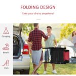 2 Piece Outdoor Patio Furniture Set with 2 Folding Padded Rocking Chairs, Bistro Style for Porch, Camping, Balcony, Red - Image 4