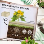 Galvanized Planter Box, 24" x 24" x 73.5" Raised Garden Bed with Tomato Cage for Climbing Vines, Cream - Image 5