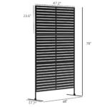 Decorative Privacy Fence Screen, Metal Outdoor Privacy Screen Climbing Plant Trellis with Stand, 78" H x 48" W, Black - Image 3