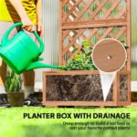 Wooden Raised Garden Bed, Raised Planter Box, Planter with Trellis for Climbing Plants Flowers, Orange - Image 5