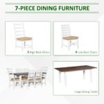 Patio Dining Set for 6, Outdoor Furniture Set with a Table & Chairs, Cushions, Umbrella Hole for Garden, Backyard, or Poolside, Beige - Image 4