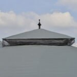 118" x 118" Steel Outdoor Patio Gazebo Canopy with Removable Mesh Curtains, Display Shelves, & Steel Frame - Image 8