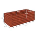 Galvanized Raised Garden Bed, Steel Outdoor Planters with Reinforced Rods, 71" x 36" x 23", Dark Brown - Image 3