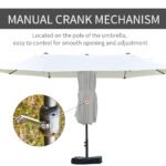 Patio Umbrella 15' Steel Rectangular Outdoor Double Sided Market with base, UV Sun Protection & Easy Crank for Deck Pool Patio - Image 5