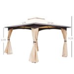 10' x 12' Outdoor Gazebo with Netting, Patio Gazebo Canopy with 2-Tier Soft Top Roof and Steel Frame for Lawn, Garden, Backyard and Deck - Image 3