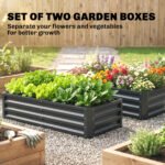 Galvanized Raised Garden Bed, 4' x 2' x 1' Metal Planter Box, for Growing Vegetables, Flowers, Herbs, Succulents, Gray - Image 4