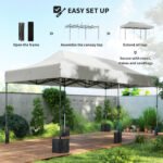 10 x 20 ft Pop Up Canopy Tent, Heavy Duty UPF50+ Outdoor Portable Instant Canopy Shelter with Wheeled Bag - Image 7