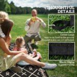 Reversible Outdoor Rug, Waterproof Plastic Straw with Carry Bag, 9' x 12', Black & Beige Rhombus - Image 8