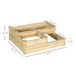 3 Tier Raised Flower Bed Outdoor Planter Box Wooden Garden Bed, Open Bottom for Plants, 42.5"x34.75"x14.25", Natural - Image 3