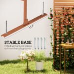 Decorative Privacy Fence Screen, Metal Outdoor Privacy Screen Climbing Plant Trellis with Stand, 78" H x 48" W, Brown - Image 5