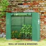 Walk-in Portable Greenhouse Small Greenhouse for Outdoors with UV-resistant PE Cover, 6.6' x 2.5' x 5.6' Green - Image 6