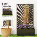 Metal Garden Bed with Trellis for Climbing Plants, Freestanding or Wall Mounted Flower Bed for Garden, Patio, Balcony - Image 4
