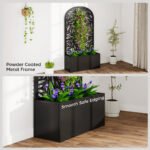 Metal Garden Bed with Trellis for Climbing Plants, Freestanding or Wall Mounted Flower Bed for Garden, Patio, Balcony - Image 7
