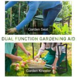 Padded Garden Kneeler and Seat Bench, Padded Foldable Garden Stool, Green - Image 4