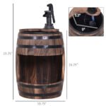 23" H Outdoor Water Fountain Wood and Plastic Rustic Apple Barrel Pump Garden Decor for Outside Backyard - Image 3