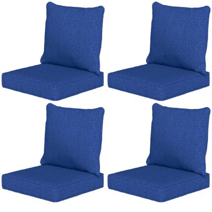 Patio Chair Cushions Set of 4 with Seat & Backrest