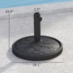 Round Patio Umbrella Base, 26 lbs Resin Umbrella Stand Base, Heavy Duty Patio Umbrella Holder for 1.3"/1.5"/1.9" Umbrella Poles for Outdoor, Lawn, Poolside - Image 3