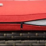 29 Gallon Patio Wicker Storage Bench, Outdoor PE Rattan Furniture, 2-In-1 Large Capacity Rectangle Garden Storage Box with Handles and Cushion, Red - Image 8