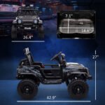 12V Ride on Car, Ride on Truck w/ Remote, 4 Suspension Wheels, 3 MPH Max Speed, Music, Horn & Lights - Image 3