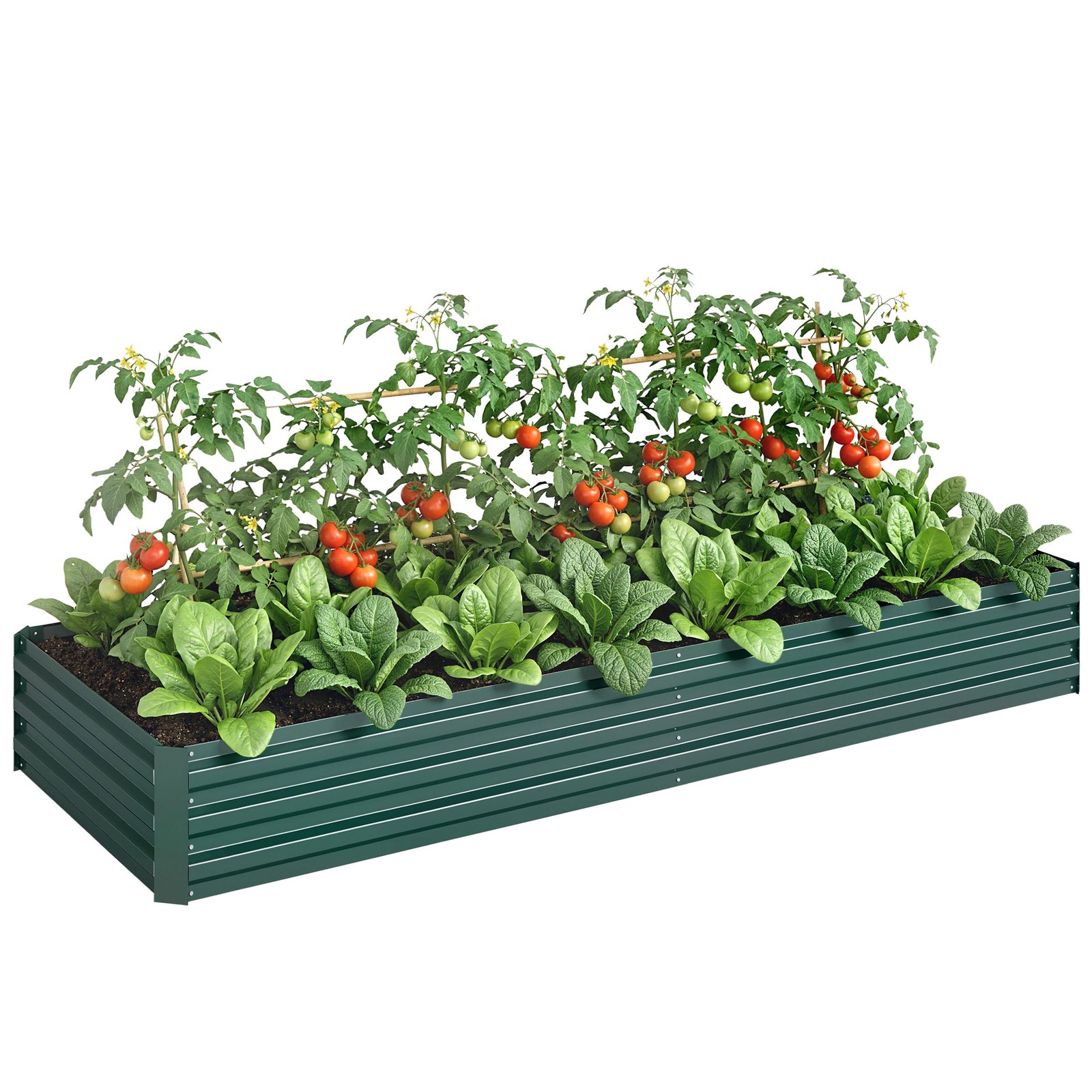 MS229219dbcb4d9d3.jpg 95" x 36" x 12" Galvanized Raised Garden Bed, Easy DIY and Cleaning for Growing Flowers, Herbs, Succulents, Green - Image 1