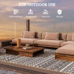 Outdoor Rug Carpet with USB Lights Reversible Patio Rug with Carry Bag for Camping 12' x 9' - Image 6
