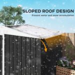 8 x 4ft Outdoor Garden Shed, Metal Shed with Air Vents and Lock for Backyard, Garden, Patio, Dark Gray - Image 6