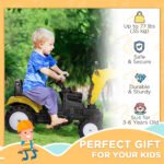 Kids Ride On Excavator, Pedal Digger, Construction Truck with Horn for Kids and Toddlers 3+, Yellow - Image 4