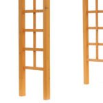 7' Wood Steel Outdoor Garden Arched Trellis Arbor with Natural Fir Wood & Side Panel for Climbing Vines, Orange - Image 8