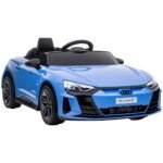 Electric Car for Kids, 12V Licensed Audi RS E-tron GT 3.1 MPH Kids Ride on Car, Ride-on Toy with Remote Control, 4 Suspension Wheels, Horn, Music, Lights, for Boys and Girls, Blue