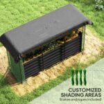 Galvanized Steel Planter Box with Crop Cage and Shade Cloth, Raised Garden Bed for Flowers, Veggies and Herbs, Dark Gray - Image 5