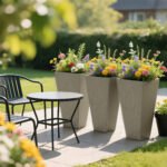 Tall Planters for Outdoor Plants Set of 3, 28 In Taper Planters with Drainage Holes, Indoor Grande Plant Pots, Front Porch Decor, Grey - Image 8