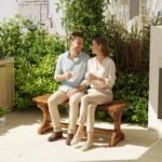 Rustic Outdoor Wooden Bench, Backless Garden Bench Patio Loveseat with X-Shape Base for Porch, Park, Carbonized - Image 8