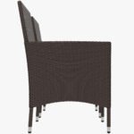 2 Pieces Wicker Outdoor Dining Chairs, Patio Chairs with Cushions for Backyard, Garden, Lawn, Dark Coffee - Image 8