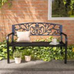 50" Blossoming Pattern Garden Decorative Patio Park Bench with Beautiful Floral Design & Relaxing Comfortable Build - Image 7