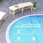 Wooden Garden Bench, Semicircular Round Outdoor Tree Bench, Wrap Around Park Bench for Yard, Patio, Deck, Lawn, Natural - Image 7