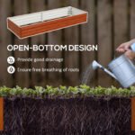 95" x 36" x 12" Galvanized Raised Garden Bed, Easy DIY and Cleaning for Growing Flowers, Herbs, Succulents, Natural Wood - Image 4