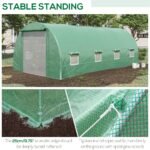 Steel Frame Walk-In Tunnel Greenhouse Garden Warm House Large Hot House Kit with Windows & Door, 19' x 10' x 7', Green - Image 5
