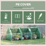 9' x 3' x 3' Portable Mini Greenhouse Outdoor Garden with Large Zipper Doors and Water/UV PE Cover, Green - Image 5