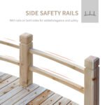 5 ft Wooden Garden Bridge Arc Footbridge with Railings for your Backyard, Natural Wood - Image 4