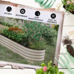 7.9' x 2' x 1.4' Galvanized Raised Garden Bed Kit, Metal Planter Box with Safety Edging, Cream - Image 7