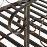 6' Metal Arch Backyard Garden Bridge, Safety Siderails, Arc Footbridge for Backyard Creek, Stream, Pond, Bronze - Image 8