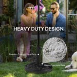 Round Patio Umbrella Base, 46 lbs Resin Umbrella Base with Wheels, Outdoor Umbrella Stand for 1.3"/1.5"/1.9" Umbrella Poles for Outdoor, Lawn, Poolside - Image 5