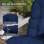 Adirondack Chair Cushions Set of 2, Tufted High Back Patio Non-Slip Cushions for Adirondack Chairs, Navy Blue - Image 4