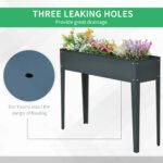 Metal Raised Garden Bed, Elevated Planter Box with Legs and Drain Holes, 39" x 12" x 32", Dark Gray - Image 6