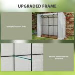 Walk-in Portable Greenhouse Small Greenhouse for Outdoors with UV-resistant PE Cover, 6.6' x 2.5' x 5.6' White - Image 4