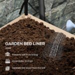 Raised Garden Bed with Legs and Cover, Metal Elevated Planter Box with Bottom Shelf and Liner for Vegetables, Cream - Image 6