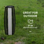 Solar Floor Lamp, Outdoor Rattan Garden Lantern Pathway Light & Decorative Driveway Lighting, Black - Image 7