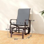 Gliding Lounger Chair Set of 2, Single Rockers with Lightweight Metal & Mesh Construction, Gray - Image 3