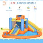 5-in-1 Kids Inflatable Bounce House Jumping Castle with Water Pool, Slide, Climbing Walls & 2 Water Guns - Image 4